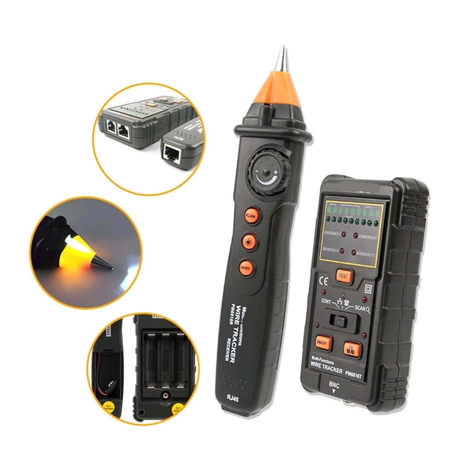 PM6816 RJ11 RJ45 Cat5 Cat6 Telephone Wire Tracker Tracer Toner Ethernet LAN Cable Tester