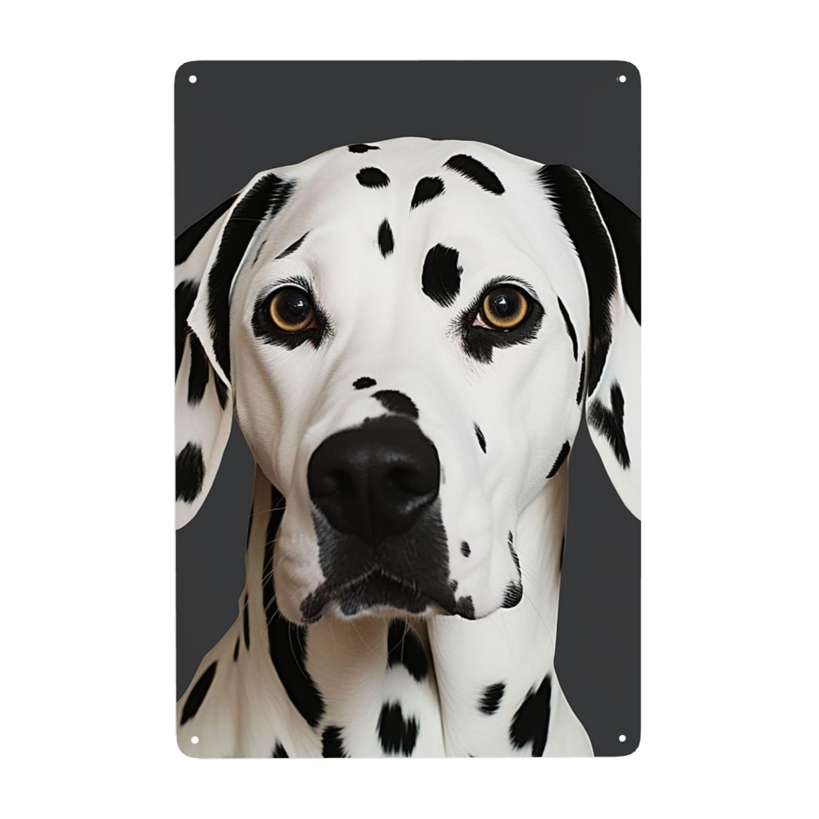 Fodpand White Vintage Tin Signs Metal Retro Wall Art Decor - Wall Hanging Decorative Plaque 8X12 Inch, Dalmatian Metal Signs For Home Yoga Cafes, Funny Metal Poster For Gifts