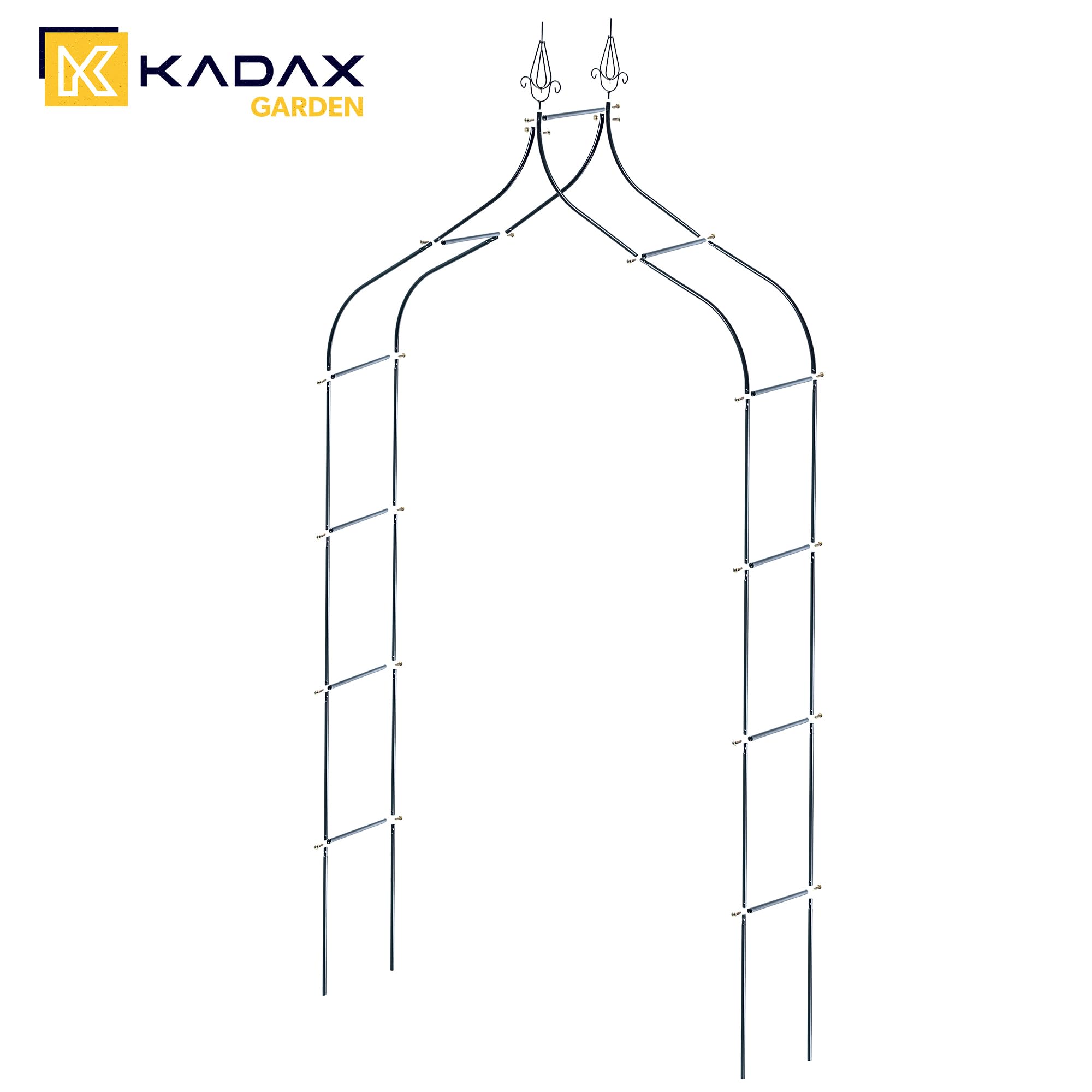 KADAX Arche de jardin pour plantes grimpantes - Arche robuste - Arche à rosiers - Treillis en fer - Pergola résistante aux intempéries - Treillis (fer)
