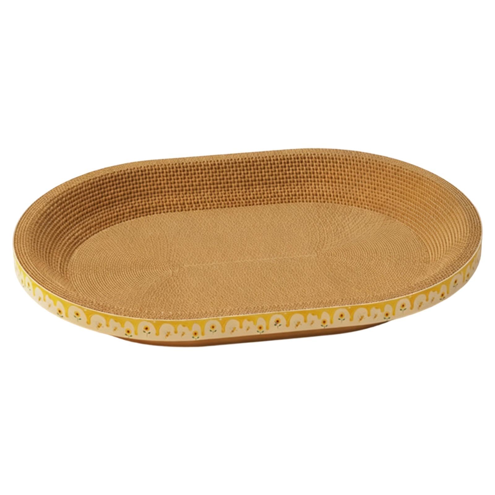 Kratzbrett für Katzen Kratzmatte Katzenbett Wellpappe Oval Krallenpflege Katzenzubehör Zum Schutz von Teppichen für Zuhause Katze Wohnzimmer, XXL