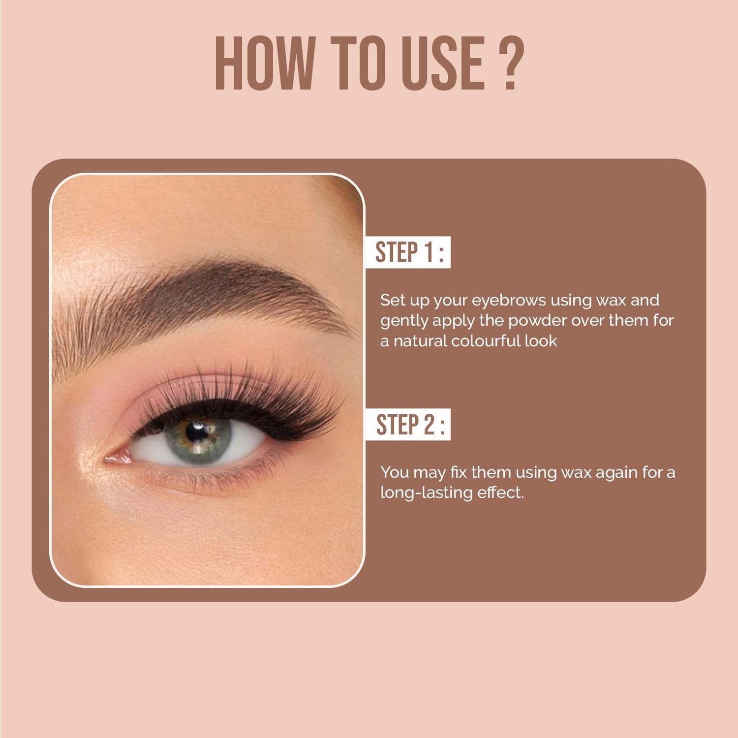 FASHION COLOUR Dual Eyebrow Powder Kit | Powder With Brush | Long-Lasting | Natual Looking Brows | Rich Color Payoff | Shaped & Defined Brows | Available in 2 Shades | Waterproof and smudgeproof |