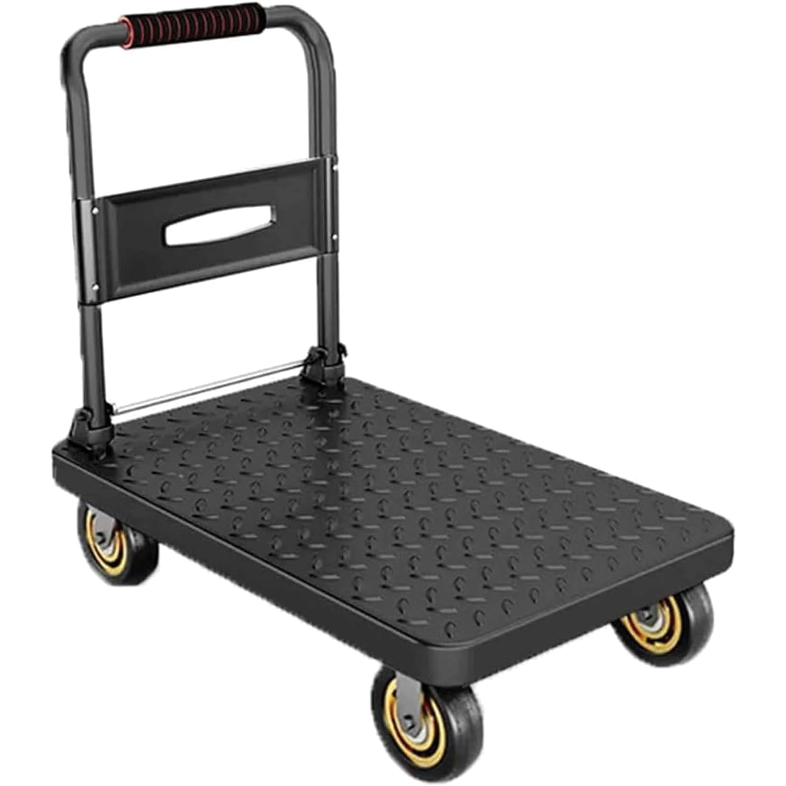 HeavyDu Składany wózek ręczny z kółkami N (70 x 45 x 80 cm, 385 kg) idealny do ogrodu, na plażę, kemping i do użytku na zewnątrz, czarny srebrny