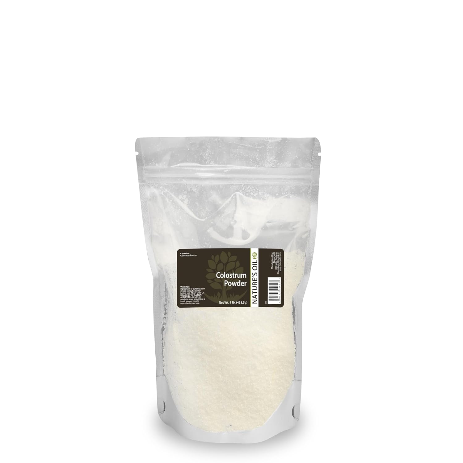 Nature's Oil Colostrum Powder - Cosmetic Grade Ingredient for Skin Care and Topical Formulations – Instantized for Easy Mixing - Fine Powder (1 LB)