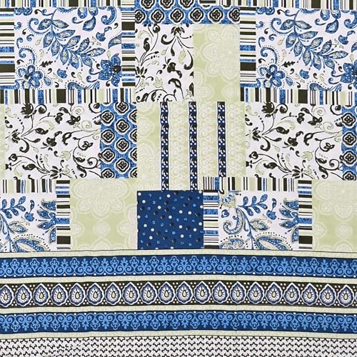 Image of India 100% Pure Cotton Jaipuri Printed Double Bedsheet with 2 Pillow Covers | Traditional Sanganeri Floral Design | Soft Breathable Fabric | King Size Bedsheet for Bedroom (Kaya35)