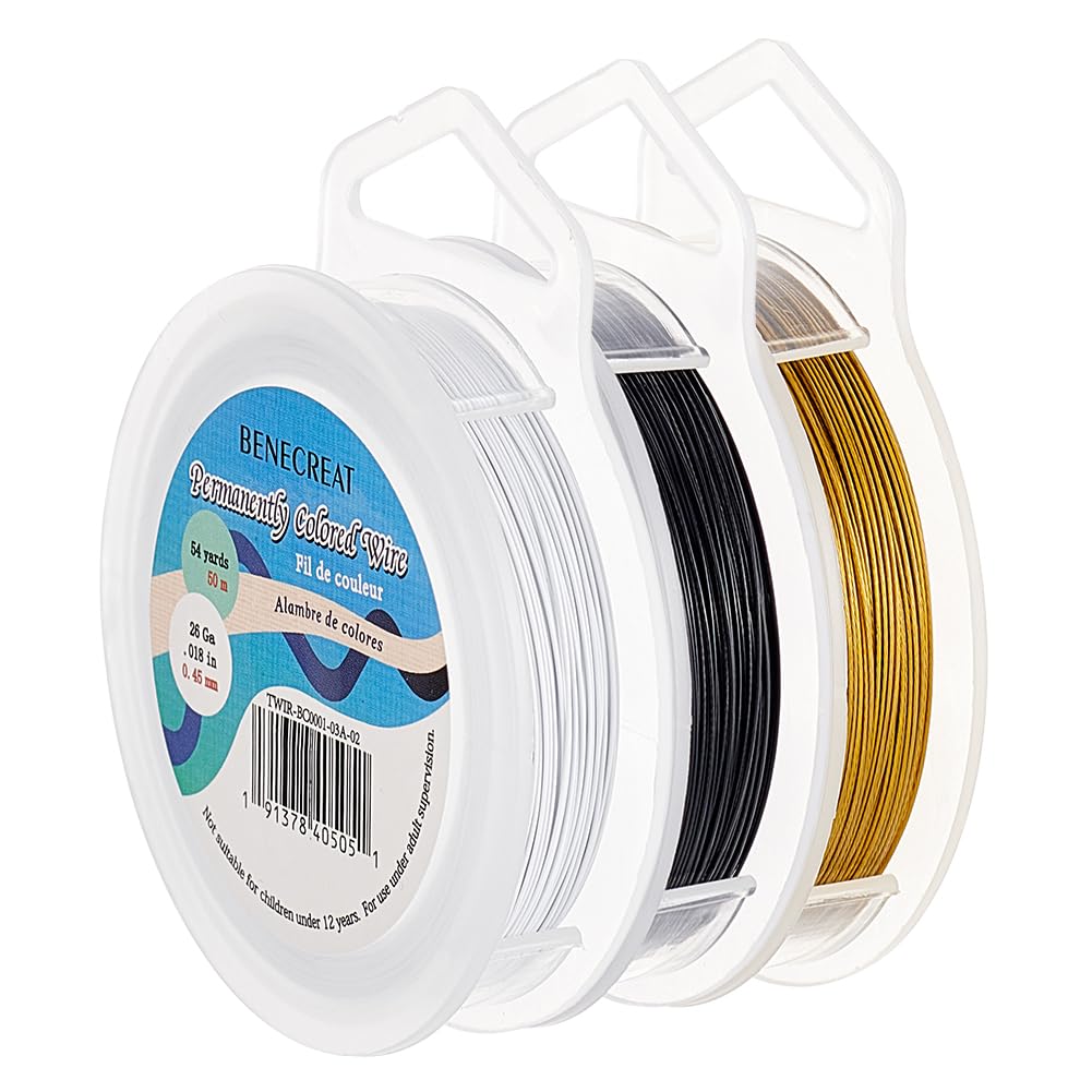 BENECREAT 3 Rotoli 25 Calibro/0.45mm Colore Misto Filo In Acciaio Inox 492 Piedi/150 M Coda di Tigre Perline Filo per Artigianato Che Borda Monili Che Fanno Forniture