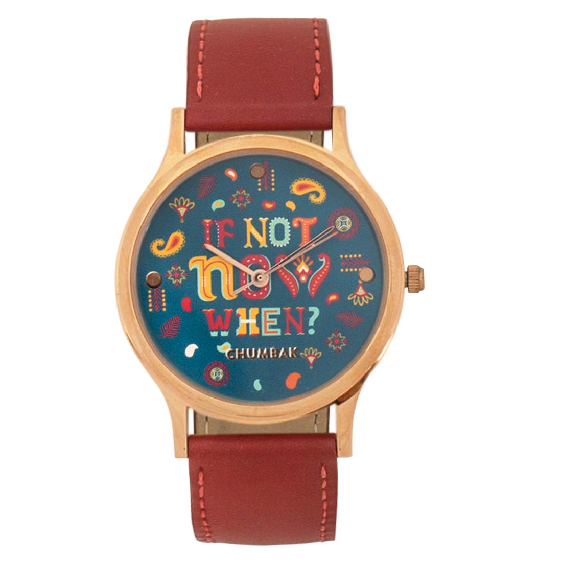 TEAL BY CHUMBAK Round Dial Analog Watch for Women|If not Now Collection| Solid Vegan Leather Strap|Gifts for Women/Girls/Ladies |Stylish Fashion Watch for Casual/Work - Red (B07HKGKDZM) Amazon Price History, Amazon Price Tracker