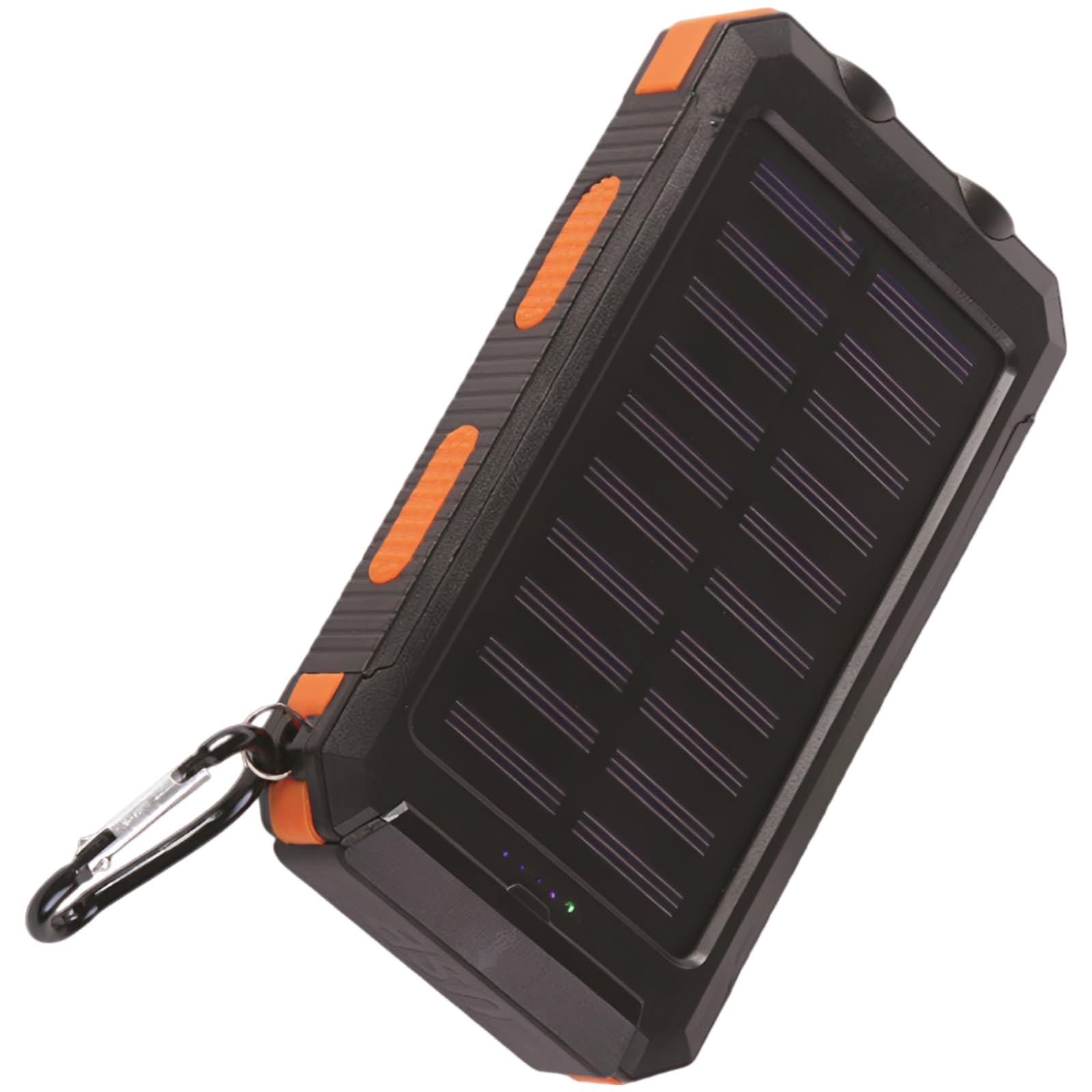 Cargador de energía solar de 20000 mAh con carga inalámbrica, múltiples salidas USB, luz LED de camping, carcasa impermeable, funda resistente para aventuras al aire libre y uso de emergencia