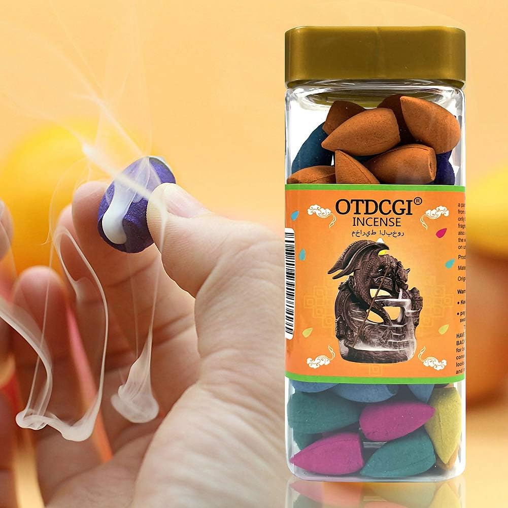 OTDCGI 100 PCS Backflow Incense Cones, Mixed 10 Natural Fragrances, for Backflow Incense Burner Holders