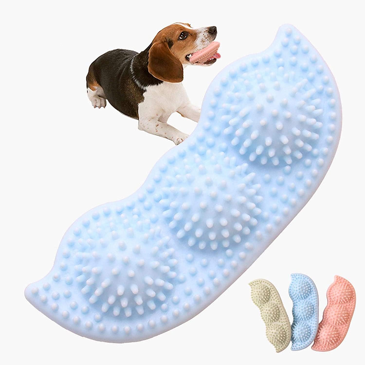 WAND® 100% Natural TPR Dog Cat Chew Teething Treat Chew Toy Training Pea Puppy Toothbrush Soft Teething Rubber Toy for small Puppies 360°Cleaning Mouth Dog Chew Toy - Image 3