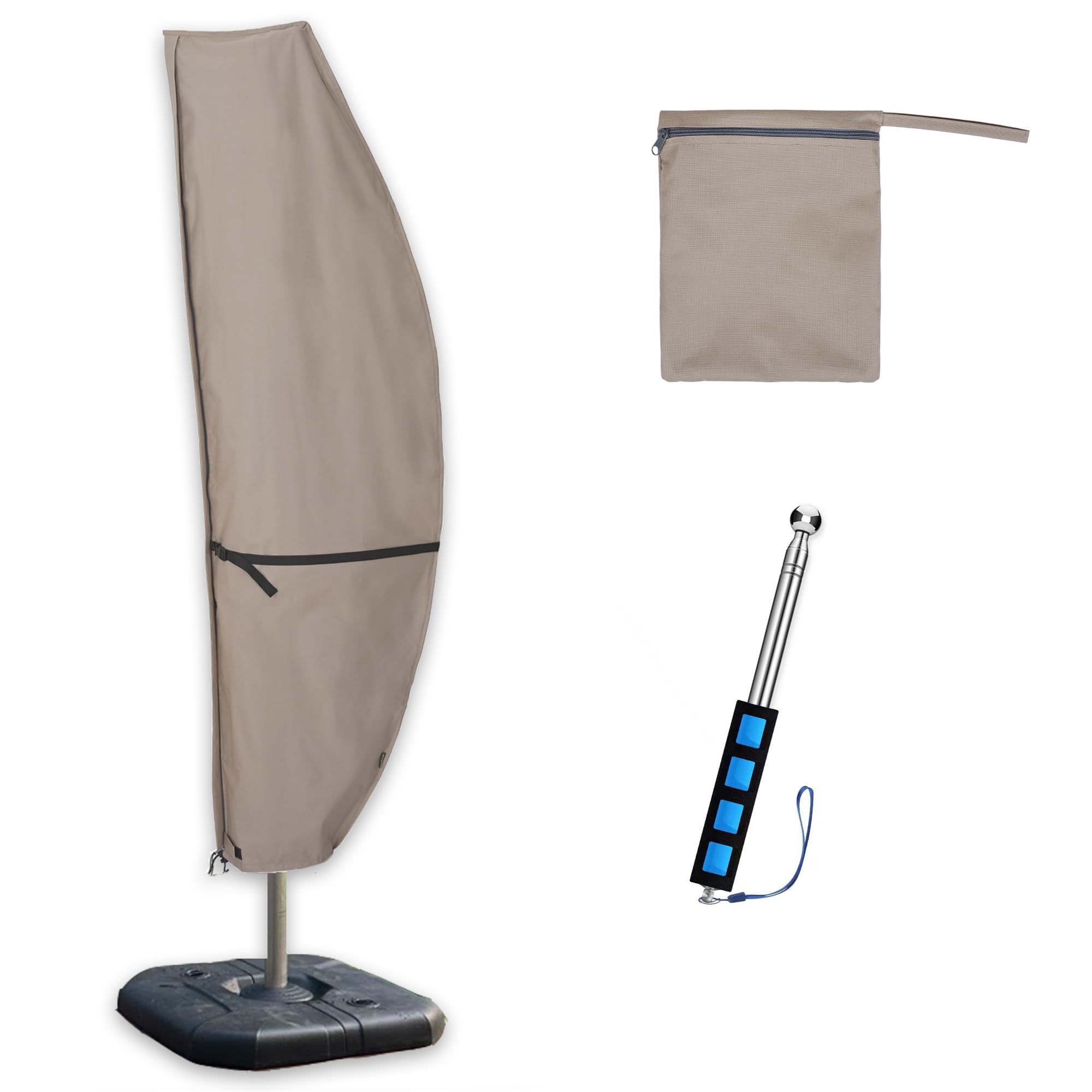 Garden Balsam Patio Umbrella Cover for 12ft to 13ft Offset Umbrella, Water Resistant, Curved Cantilever and Straight Pole Parasol Outdoor Umbrellas