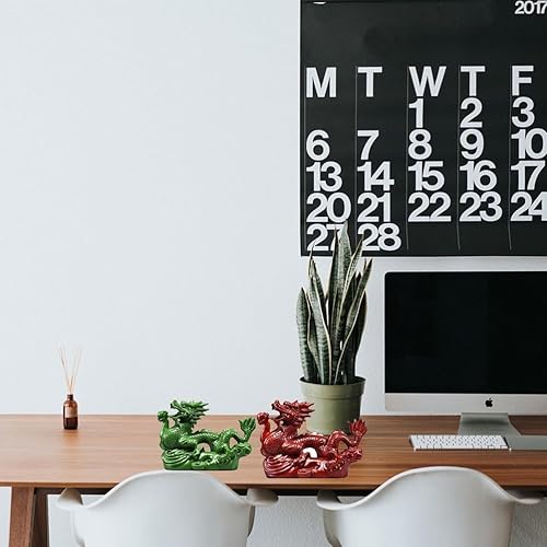 Miniatura 6 de RCFINE Estatua de dragón pequeña de madera china Feng Shui Dragon Figurines 2024 Año del Dragón Regalo Escultura de dragón para el éxito de la