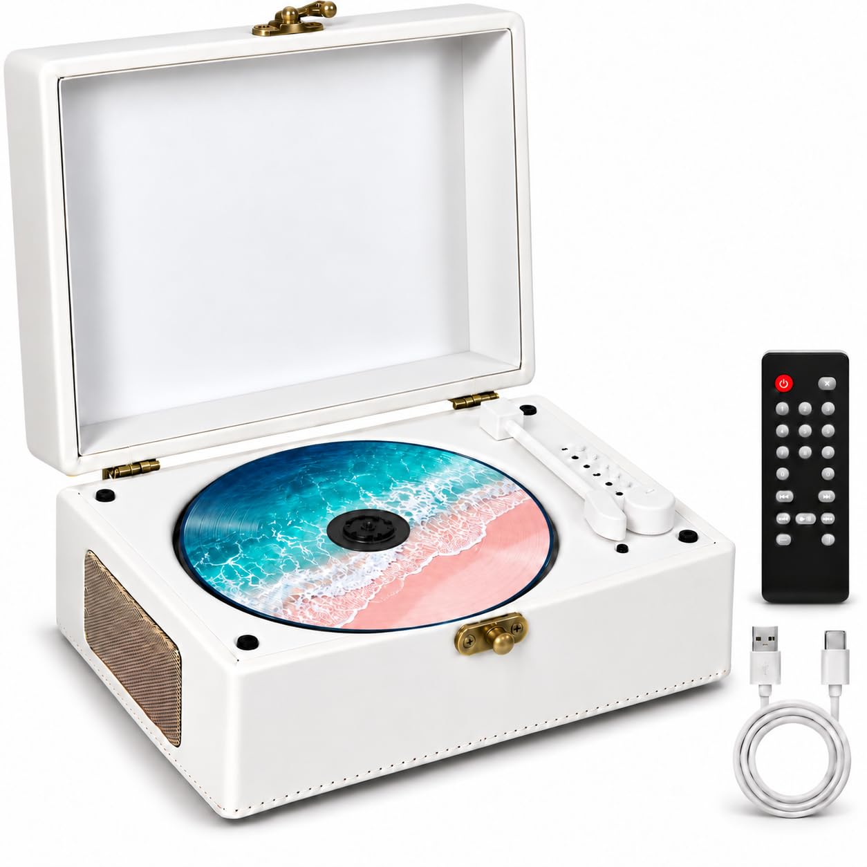 Premium Protein Leather Bluetooth 5.3Retro CD Player