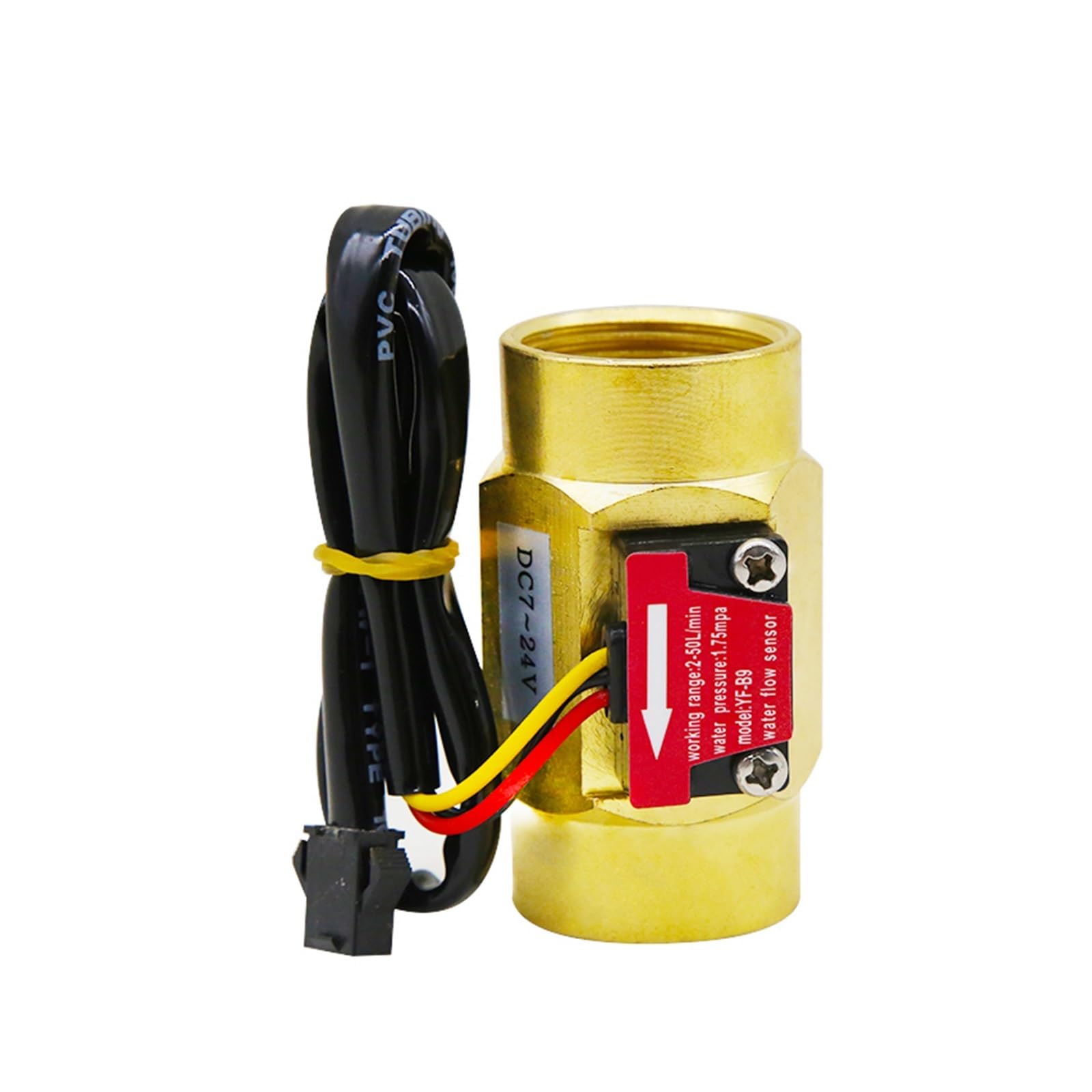 Mthckxjbsuz Dn20 Flow Meter, Water Flow Sensor Brass Internal Thread 1.75Mpa Hall 3/4" Turbine Flowmeter Dc5~18V