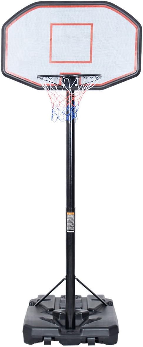 IUNNDS Adjustable Pole Basketball Hoop & Stand Set With 44” Backboard For Outdoor Or Backyards