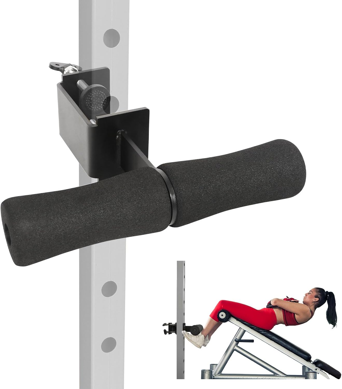 Nordic Hamstring Curl Squat Rack Attachment: Leg & Ab Workout for Power Rack Nordic Hamstring Curl, Sit-ups, Bulgarian Split Squat for Home Gym