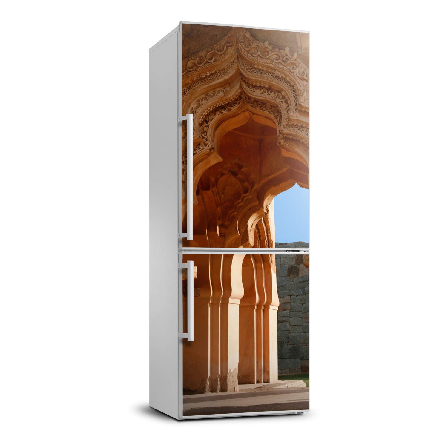 Autocollant frigo 70x190 cm sticker réfrigérateur autocollant décoratif mural Lotus Mahal
