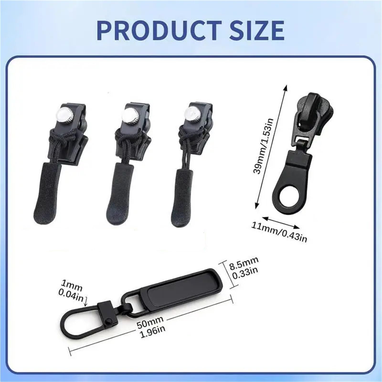 Tiradores de cremallera, 180 piezas de repuesto para extractor de cremallera, kit de reparación instantánea de cabeza de cremallera de metal, deslizador de cremallera, manualidades de costura