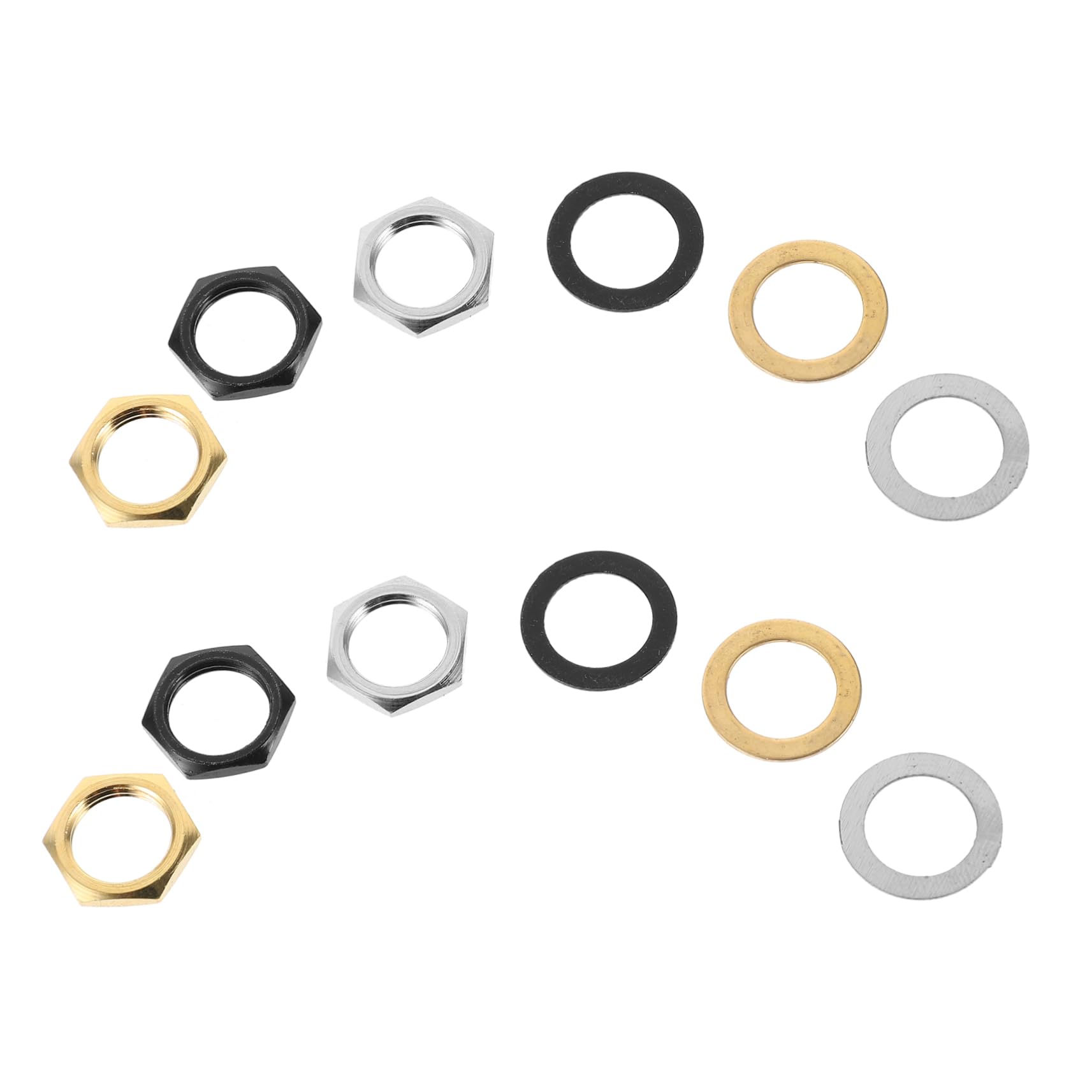 CIMAXIC 12 Sets Electric Guitar Nut Set Nut Files for Guitar Jack Socket Nut Socket Set for Electric Guitar