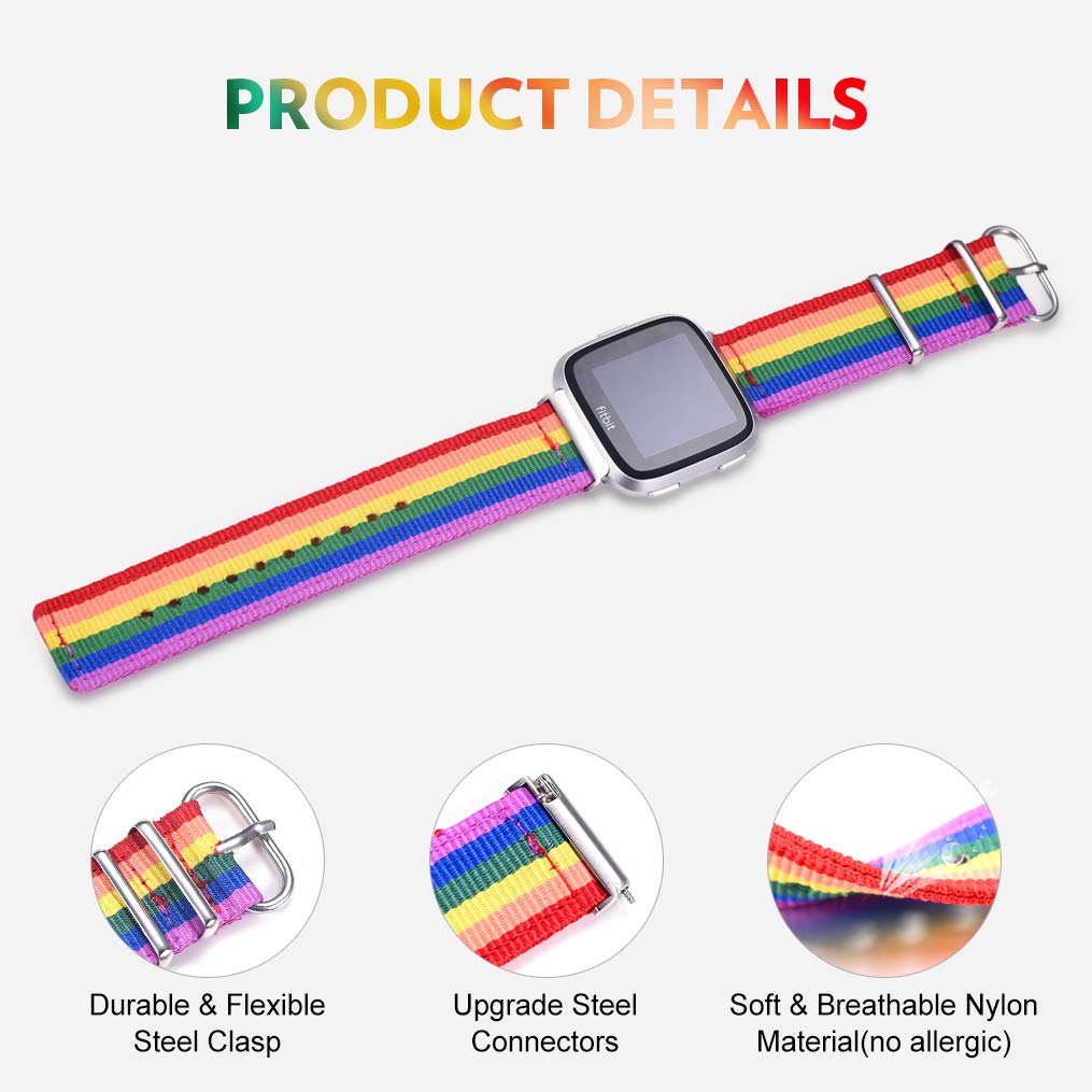 rainbow fitbit versa band