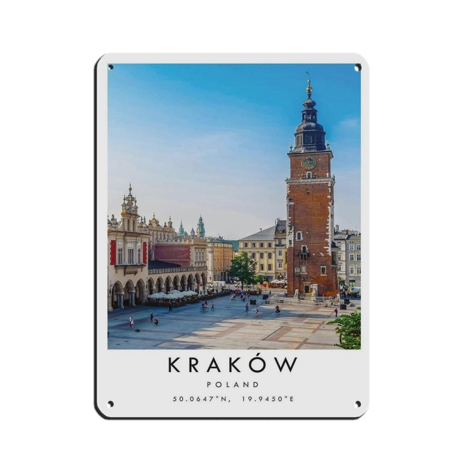 Krakow Travel Tin Sign Vintage Metal Pub Club Cafe Bar Home Wall Art Decoration Poster Retro 12x16inch(30x40cm)