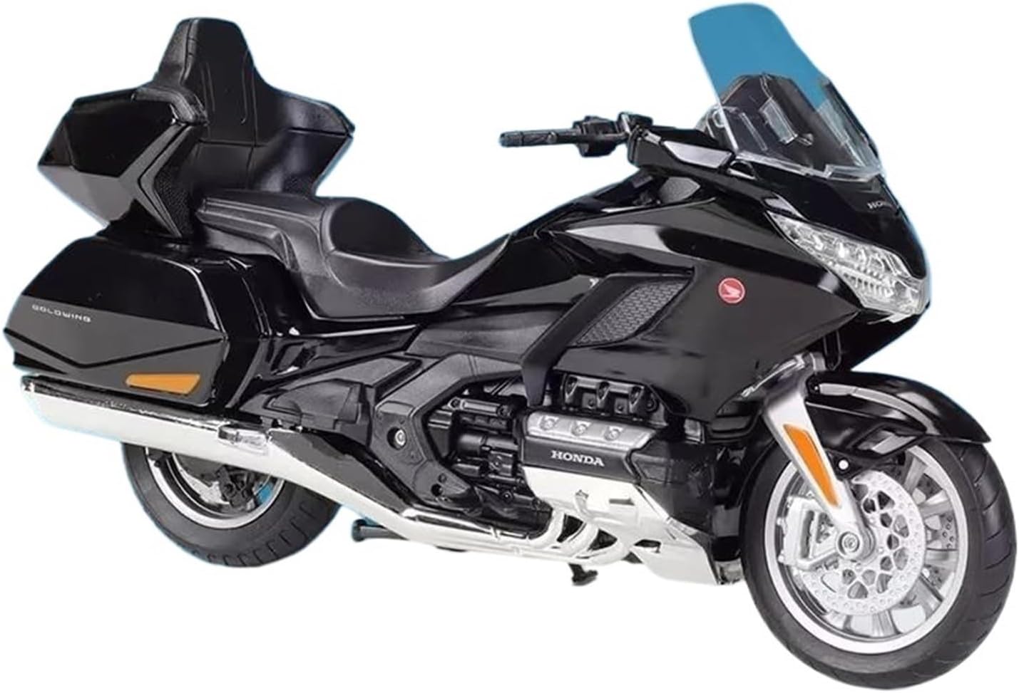 Mini Simulation Motorcycle Toys 1:12 for Honda Gold Wing Alloy Motorcycle Simulation of Children's Toys and Gifts Adult for Boys(Black)