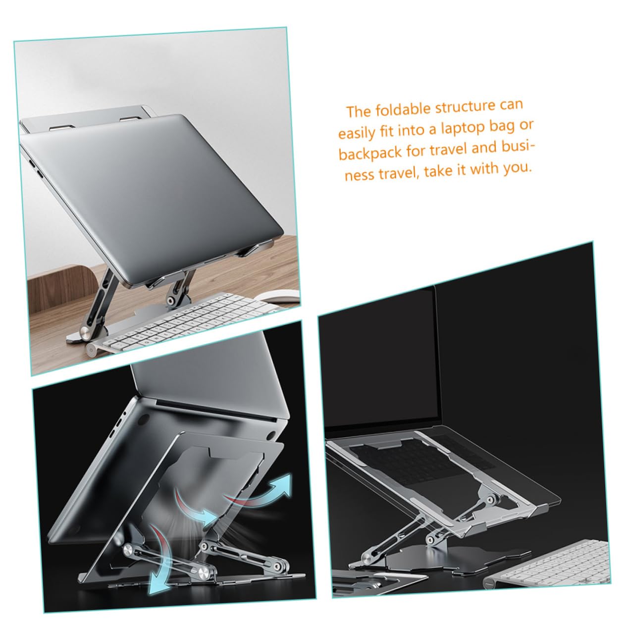 Ciieeo Soporte Plegable para Tableta Soporte De Aleación para Portátil Soporte Ajustable para Computadora Portátil Soporte para Laptop Aleación De Aluminio Rejilla De Refrigeración