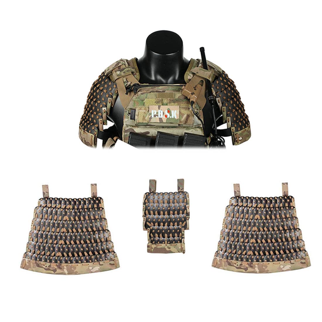 AYAY Samurai Tactical Armour Complete Set - Includes 2 x Shoulder Pads + 1 x Groin Pad + 2 x Skirt Protection (without Vest)