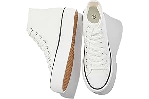 High Top Canvas Shoes White Black Platform Sneakers Lace Up Shoes for Women