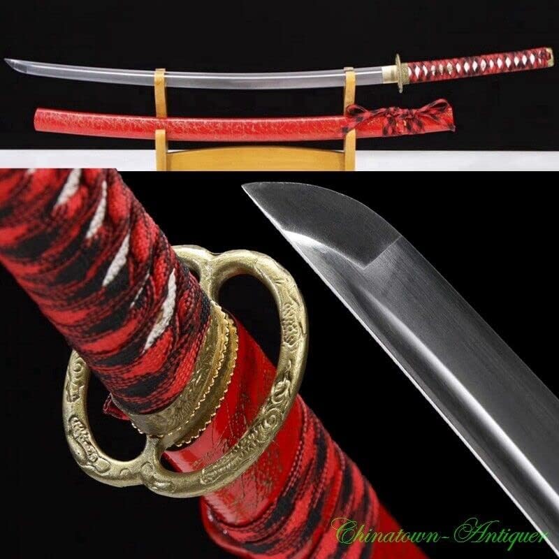 GLW Espada de acero de alta velocidad de espiga completa Espada japonesa Katana Sharp Combat Ready #2743