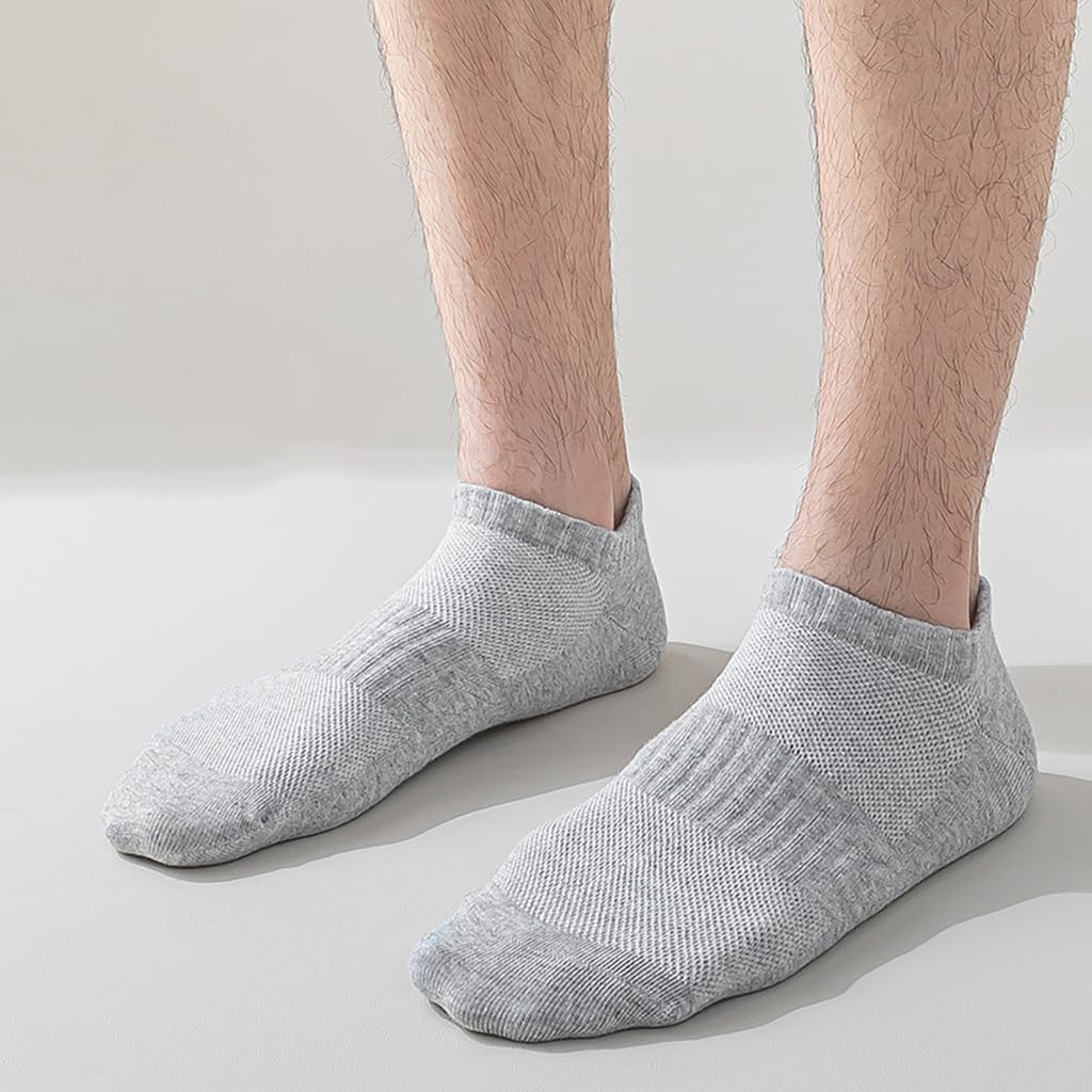 Men's Sweat Absorbing Seamless Socks Comfortable Cotton Breathable Mesh Long Tube Athletic Socks for Business