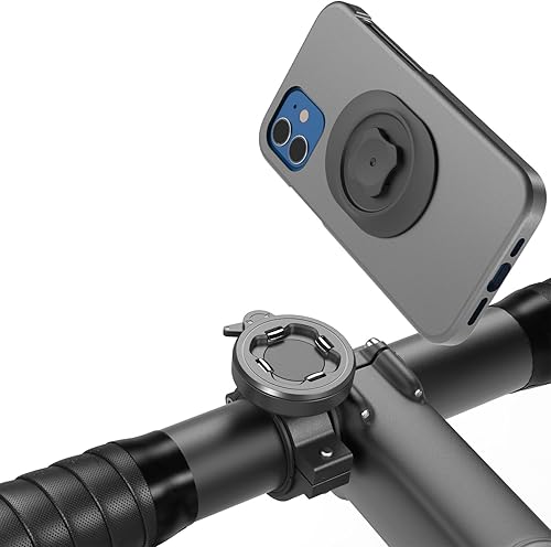 Soporte de teléfono para manillar de bicicleta con hebilla de 4 puntos, abrazadera universal para scooter, bicicleta eléctrica, MTB | Adaptador