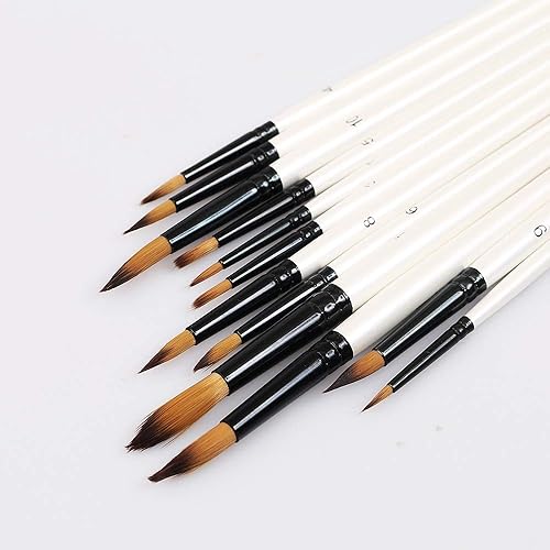 Miniatura 5 de homEdge Pinceles de pintura, 24 pinceles de nailon acrílico a granel para acuarela, acrílico, lienzo, uñas, adecuado para artistas, niños, aula,