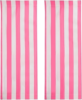 CNANRNANC Funda de tela de poliéster de repuesto para tumbona de playa, 120 x 45 cm, color rosa y blanco de doble cara para sillas de terraza (2 piezas)