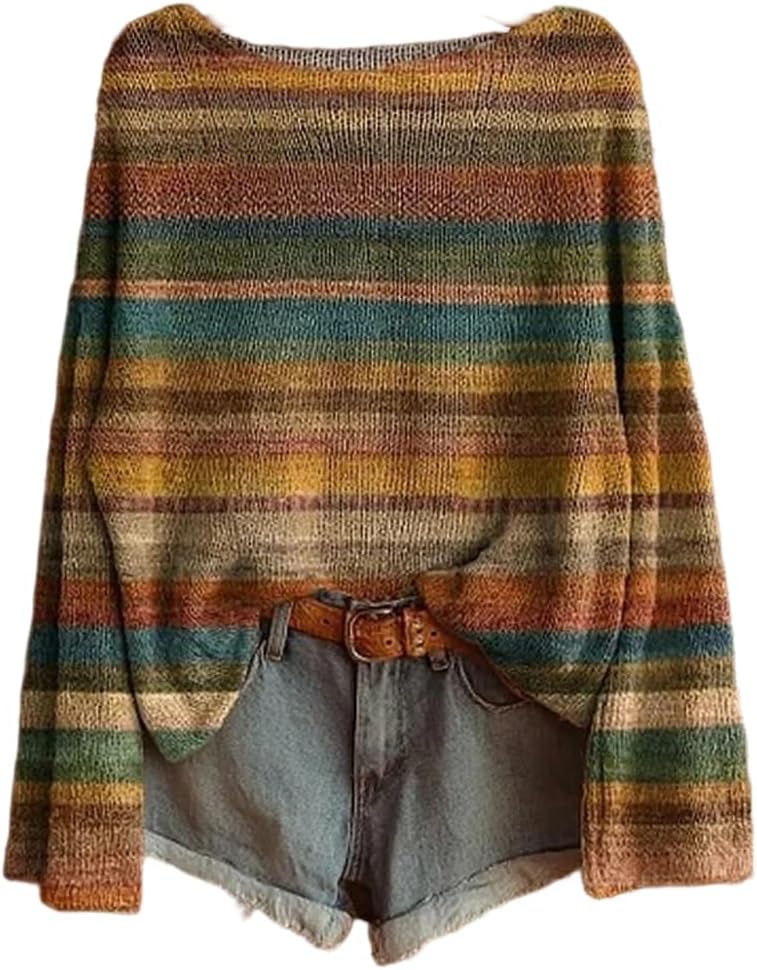 Women's Bohemian Floral Art Print Casual Sweatshirts Crewneck Oversized Pullover Tops Vintage Western Sweatshirt