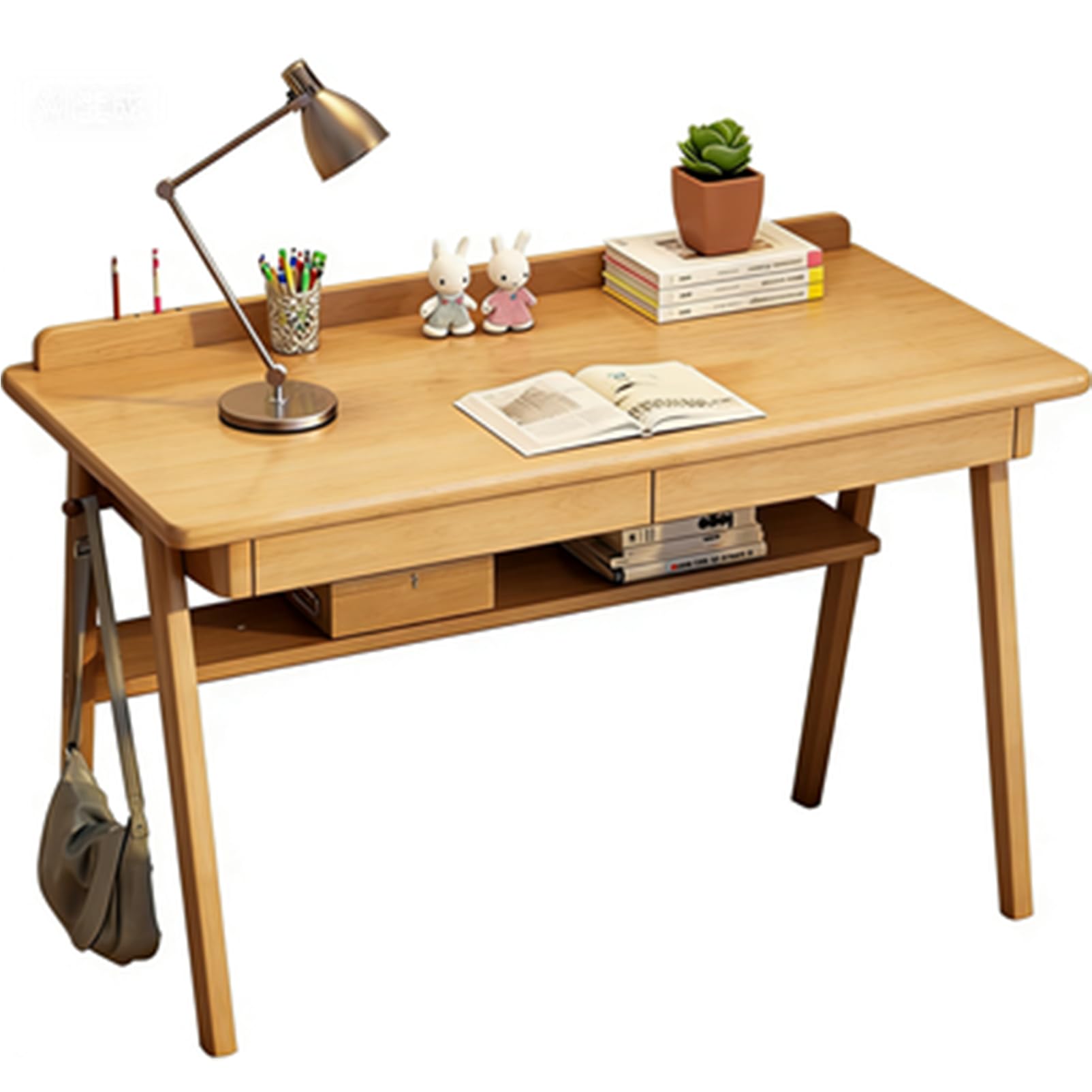 Bureau d'écriture en bois avec tiroir compact petite table ordinateur