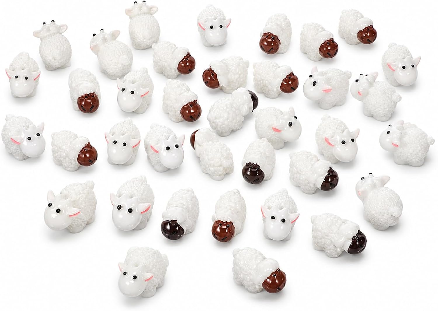 40Pcs Mini Sheep Figurines, Cute Miniature Resin Sheep Tiny Animal Figurine