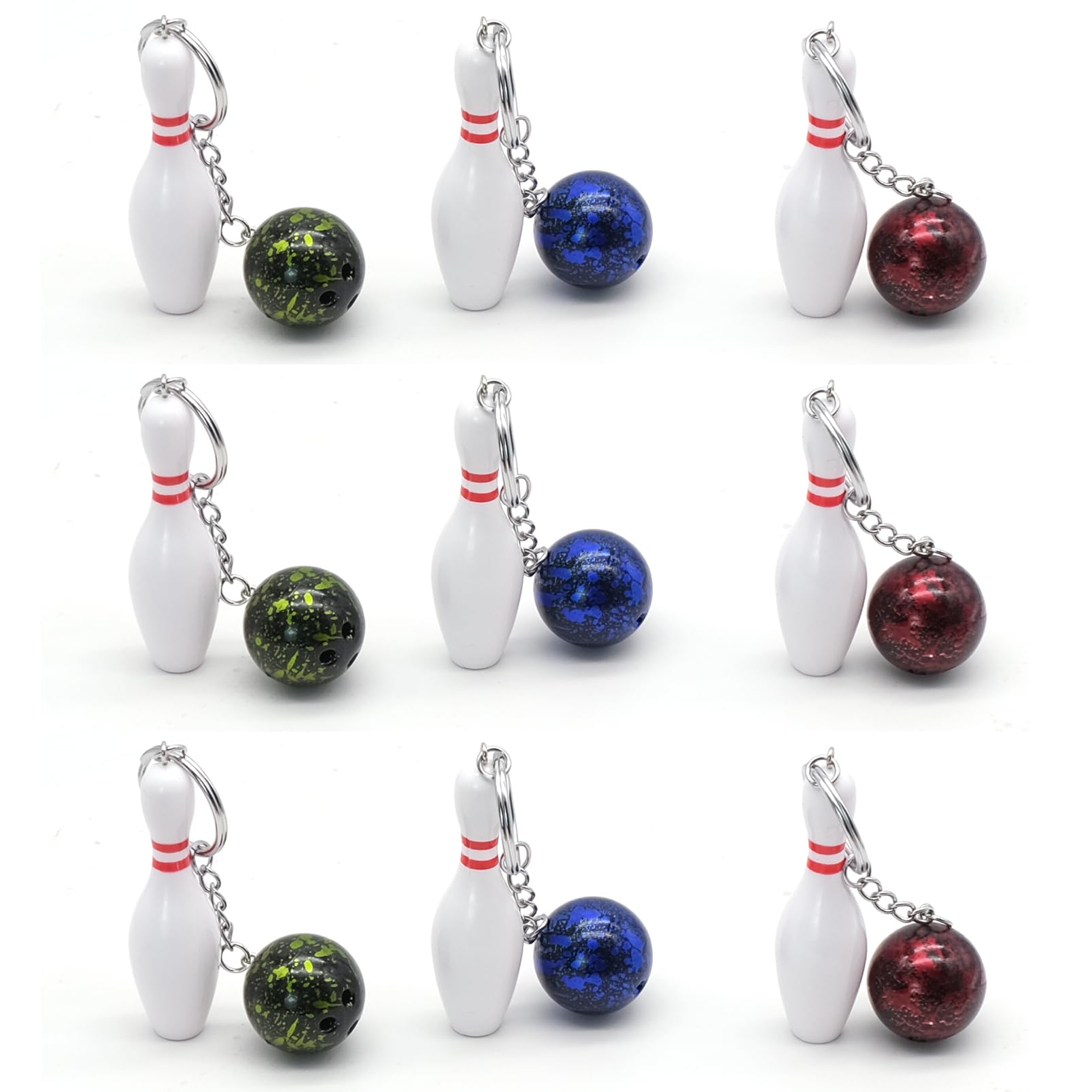 Sponsored Ad – 9 Pieces Bowling Ball Keychains, Color Bowling Ball Pendant Mini Bowling Ball Key Ring Bowling Ball Hanging KeyRing