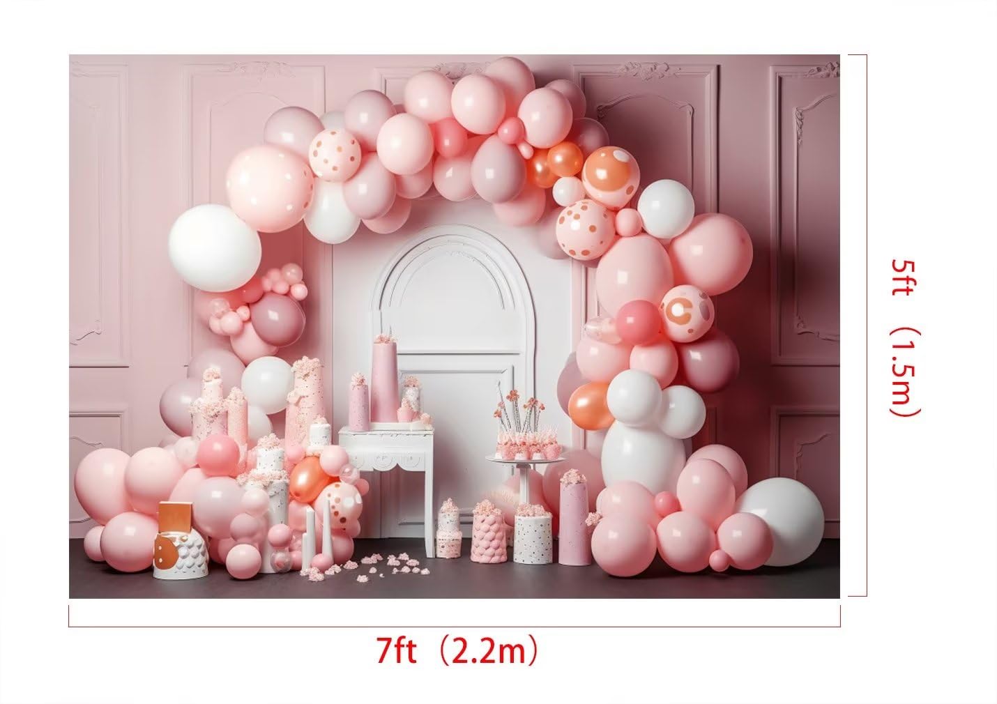 Kate Fotohintergrund für Kinder, 1. Geburtstag, Party-Dekoration, Mädchen, Fotografie-Hintergrund, Luftballons, Kuchen, Smash-Boxen, Hintergrund, 2,1 x 1,5 m