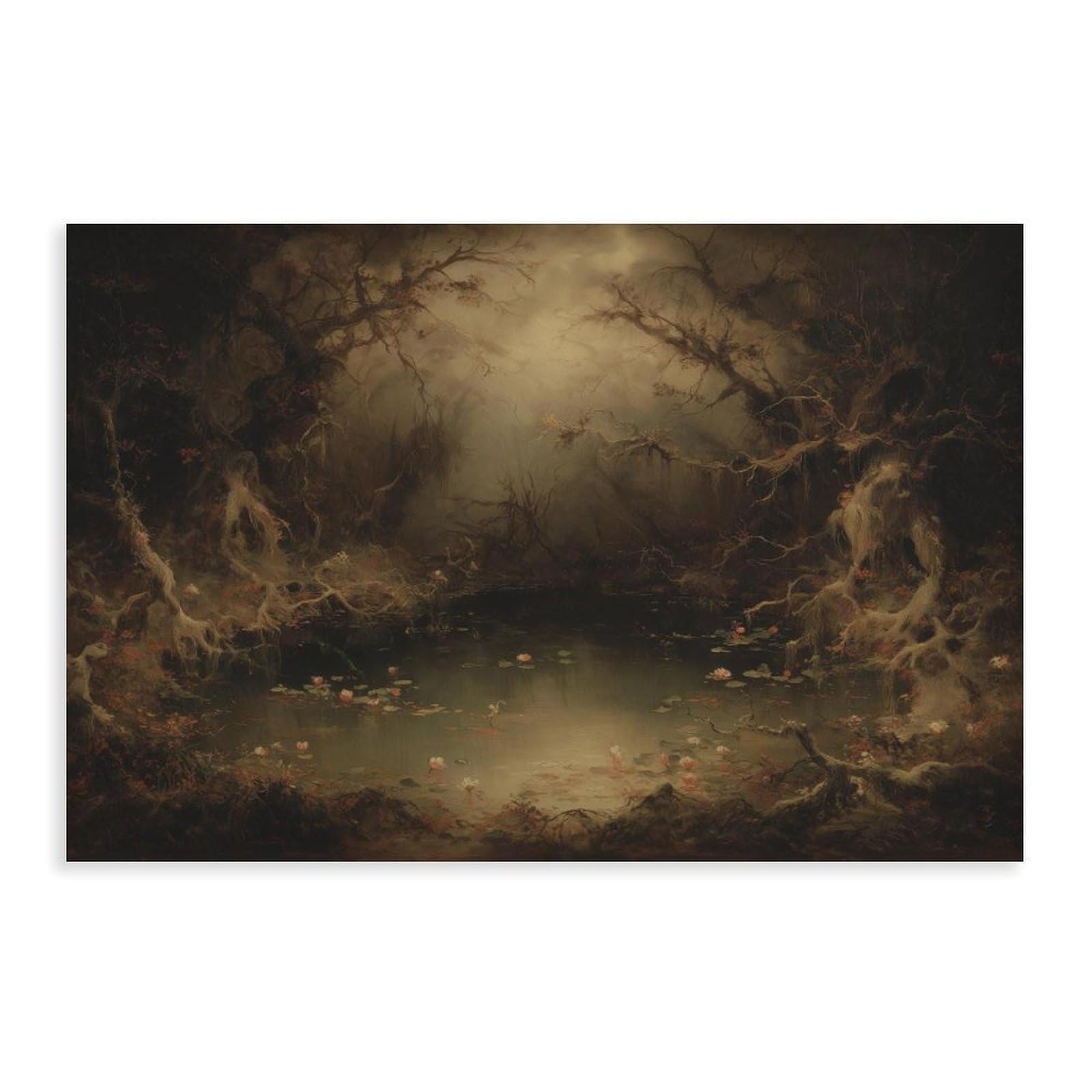 HOHHMY Autumn Forest Trail Poster Canvas Poster for Dorm Room Decor Gift