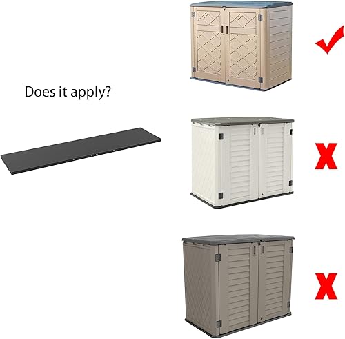 Miniatura 2 de HOMSPARK Estantería laminada de metal negro para cobertizo de almacenamiento horizontal de 38 pies cúbicos (1 unidad)