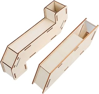 2 Sets Interactive Wooden Periscope Science Kit for DIY Optical Physics Experiment Portable Educational Stem Tool for Early Learning Bonding Classroom and Outdoor Use