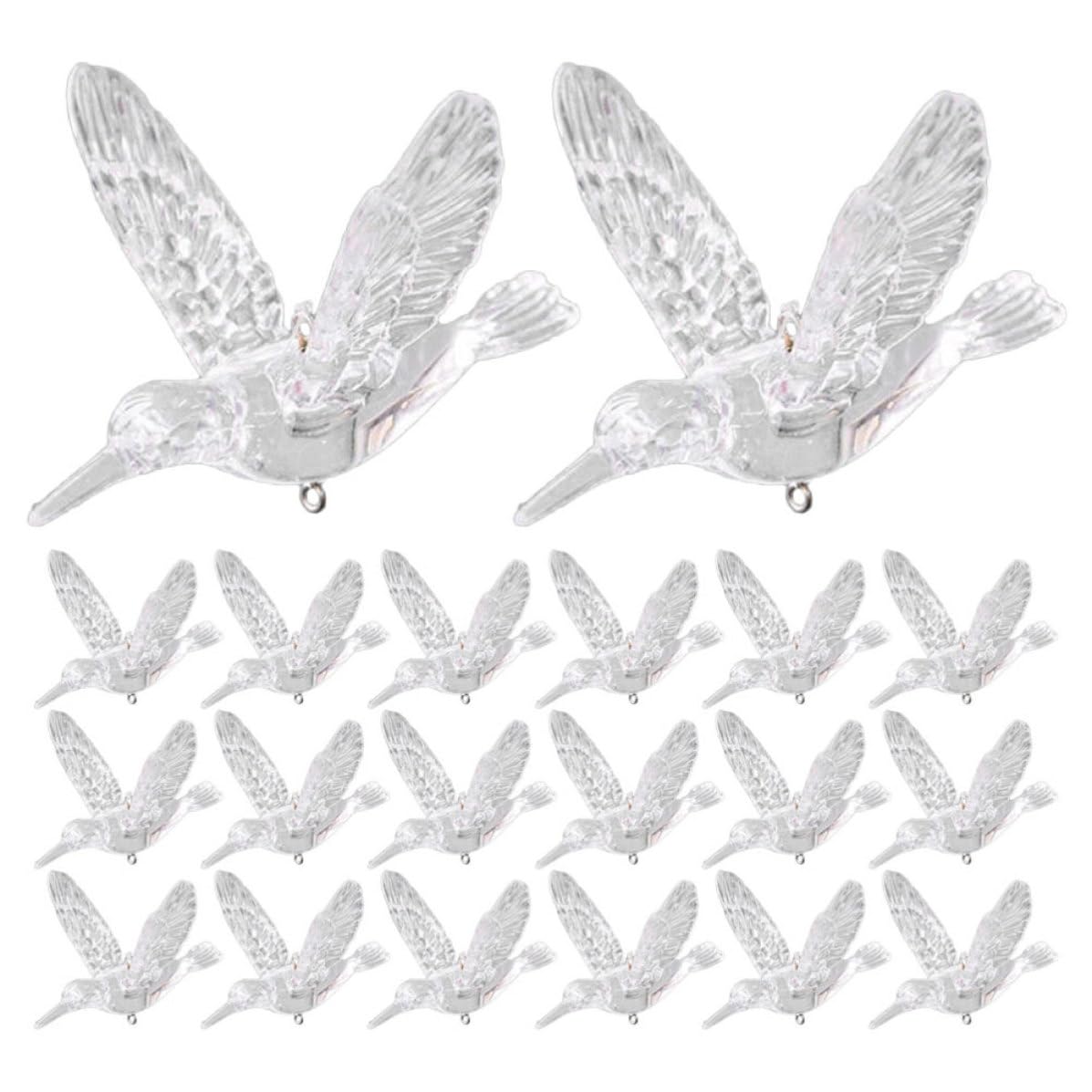 20 Pendentifs Oiseaux Mouche en Acrylique pour Décoration de Mariage et Fêtes
