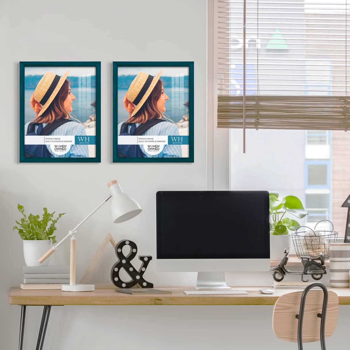 Renditions Gallery 11x14 inch Picture Frame Ocean Blue Wood Grain Frame, Set of 2 High-end Modern Style, Made of Solid Wood and High Definition Glass for Wall and Tabletop Photo Display