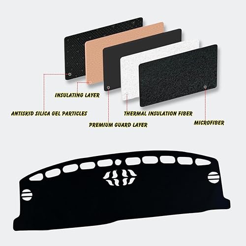 Miniatura 10 de Tapete antideslizante para tablero de instrumentos compatible con Ford Escape 2014, 2015, 2016, 2017, 2018, 2019, protector solar (2014-2019)