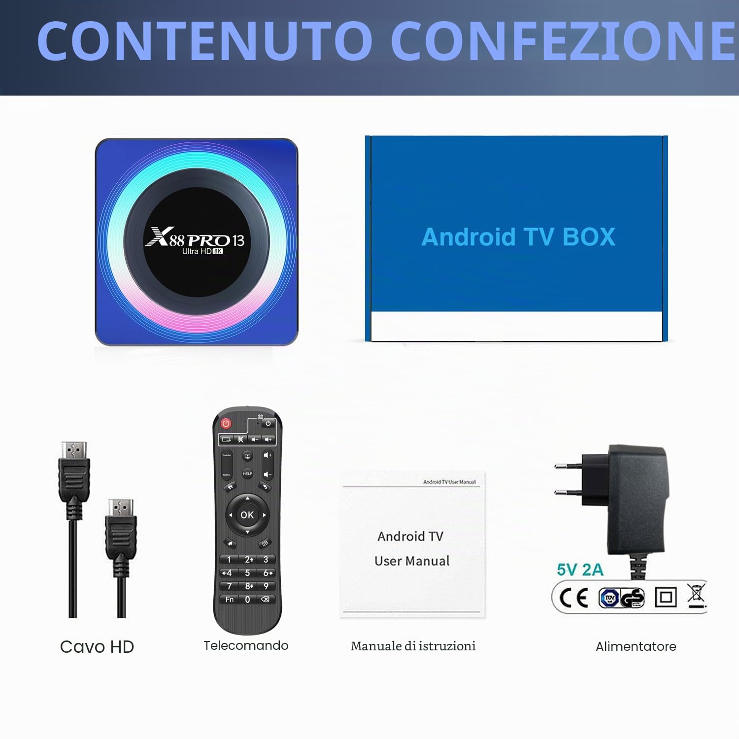 Android TV Box,Sohiset Android 13.0 TV Box with 4GB RAM 64GB ROM RK3528 Quad-Core 64bit Cortex-A53 Mali 450 MP2 GPU Support 2.4/5.0GHz WiFi BT5.0 10/100M Ethernet 8K 3D DLNA USB3.0 HDMI 2.0 H.265