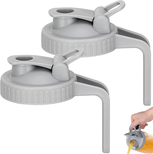 Tapa de boquilla para tarros Mason de boca ancha, tapa hermética con asa, a prueba de fugas y duradera, paquete de 2