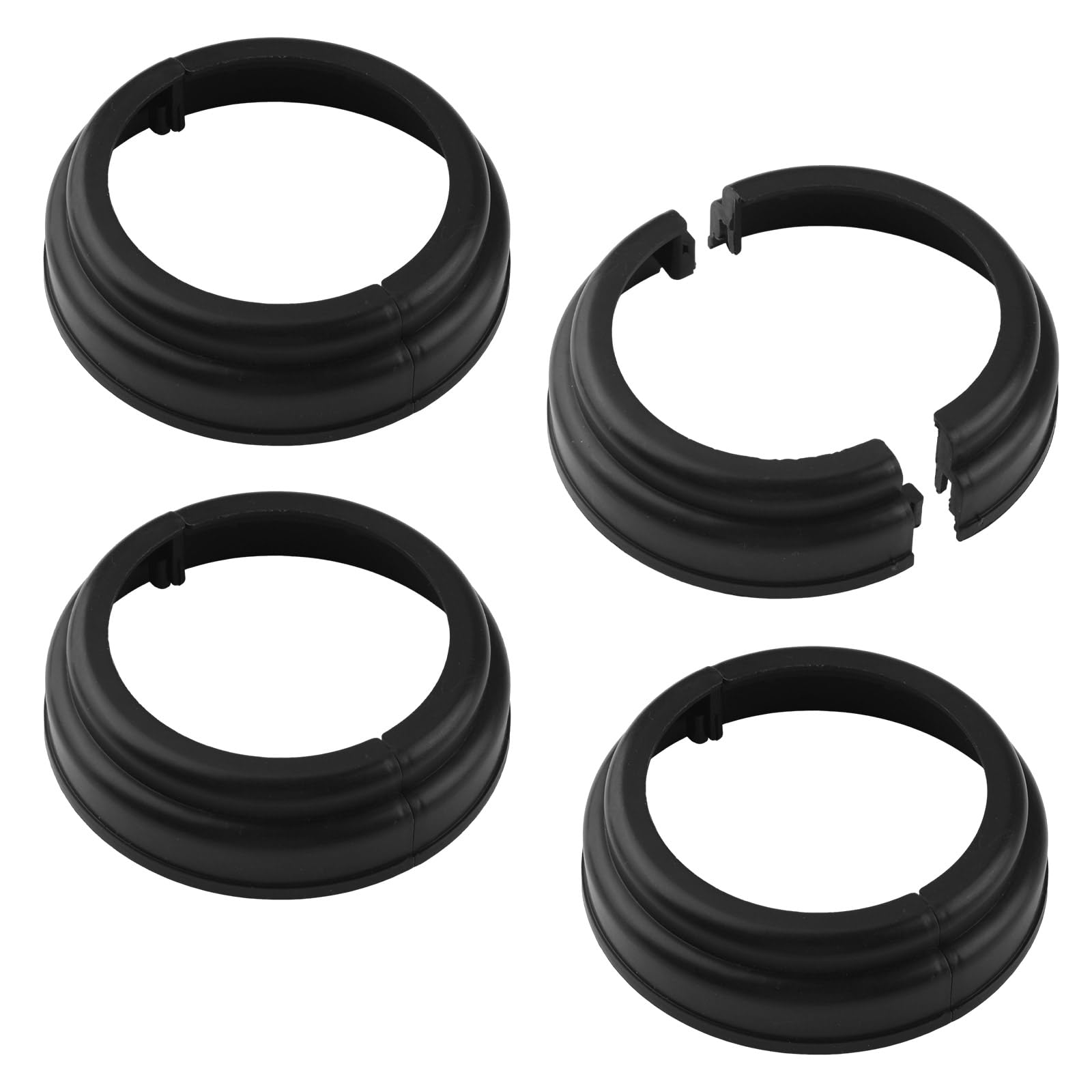 UFURMATE Round Post Base Cover, 4Pcs 3 Inch Plastic Deck Fence Base Cover Decorative Post Skirt for Stair Handrail (Black) — image 1
