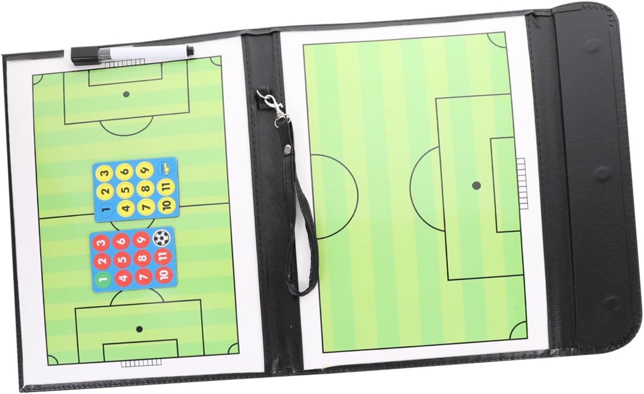 Foldable Football Tactical Coaching Board with Dry Erase Surface, Portable Soccer Training Strategy Marker Board for Coaches and Players