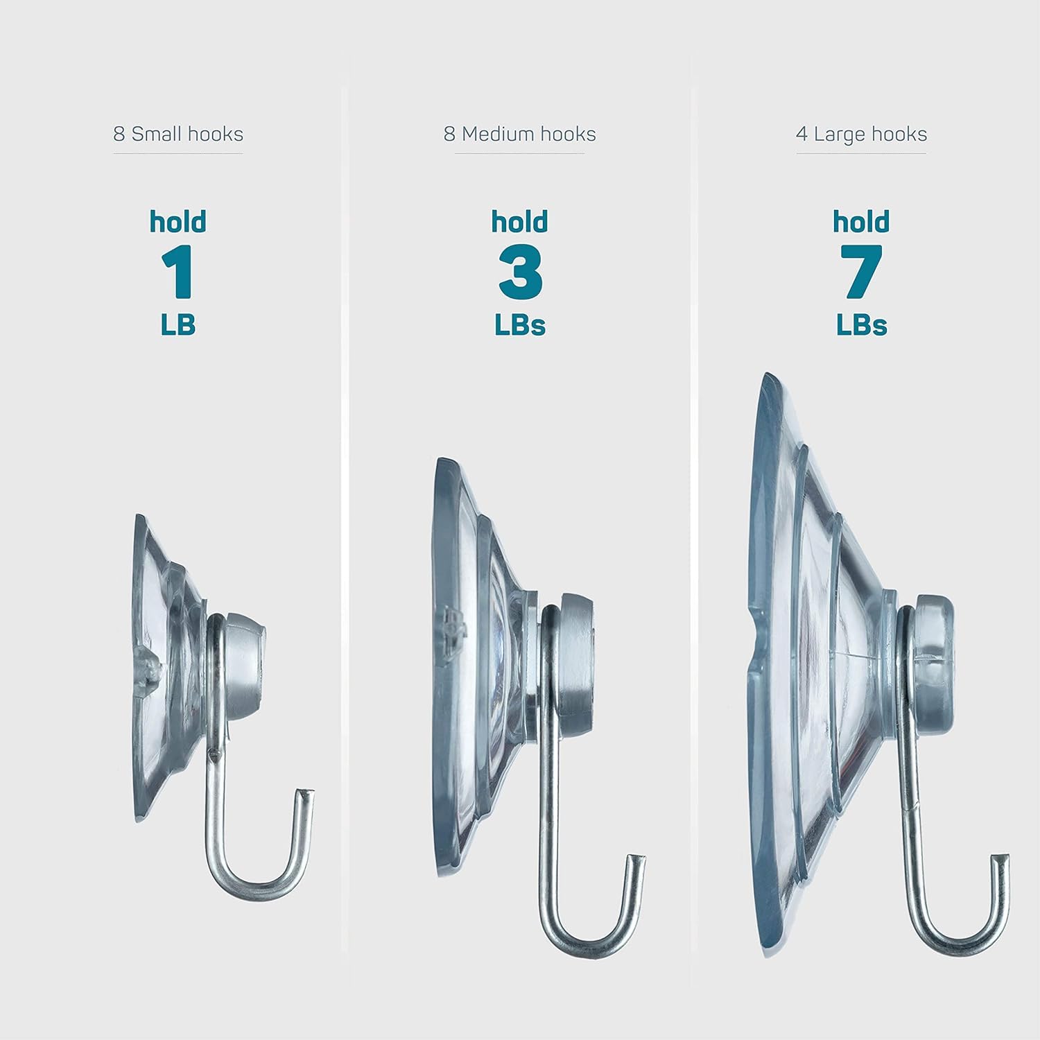 SEWANTA Ganci a ventosa multiuso [10PK Combo Set] potenti ventose per finestre con ganci da utilizzare per appendere su vetro, finestre, porte, specchi, piastrelle. Il set include: 2 grandi, 4 medi, 4