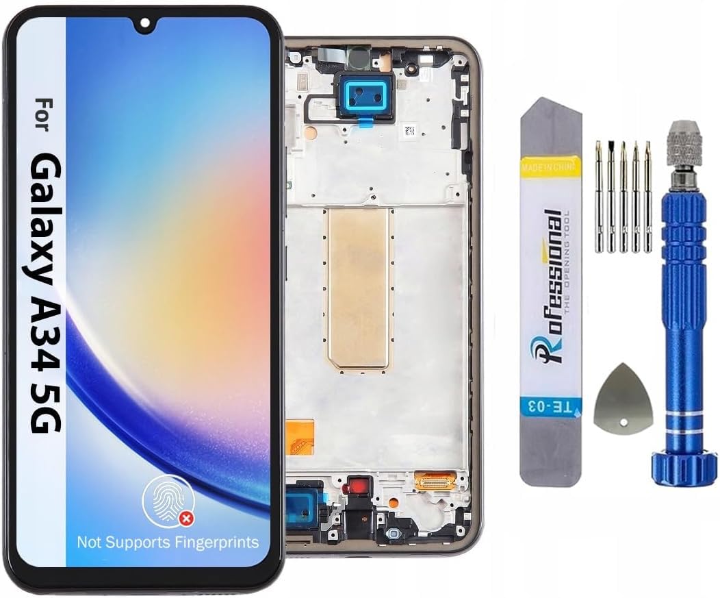 It'Go Full INCELL Display per Samsung A34 5G A346 LCD Schermo di ricambio touchscreen con strumento nero con cornice di alta qualità